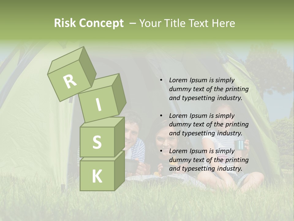 A Group Of People Sitting Inside Of A Green Tent PowerPoint Template