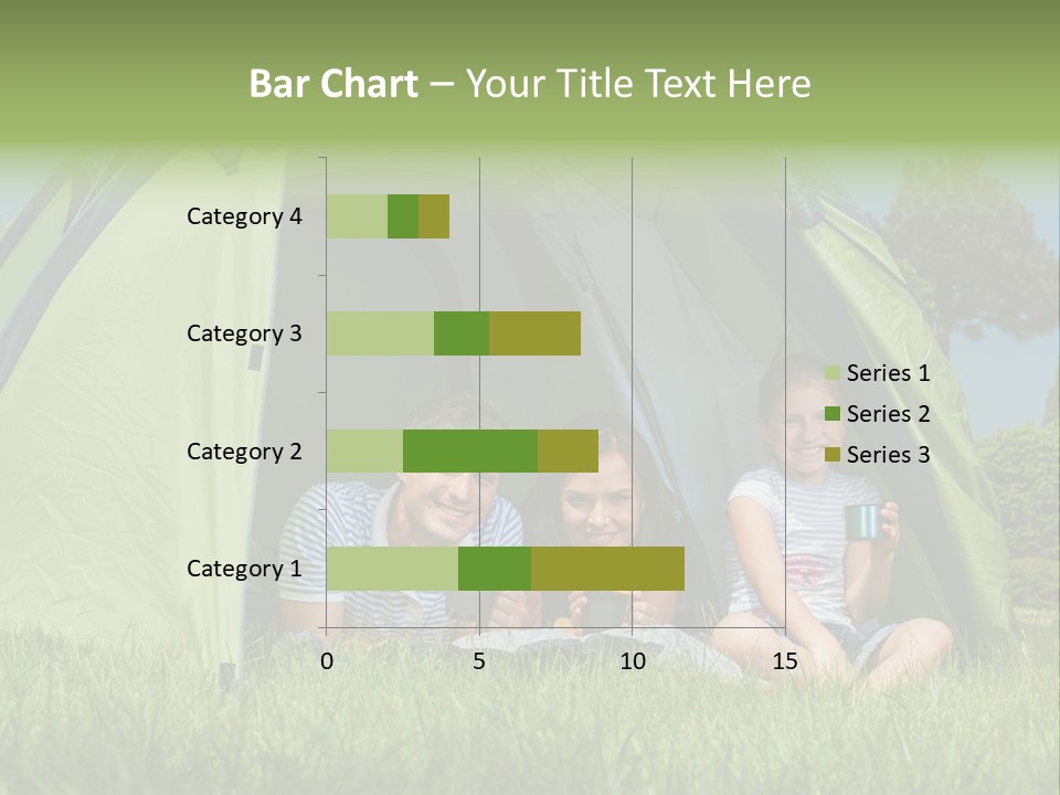 A Group Of People Sitting Inside Of A Green Tent PowerPoint Template