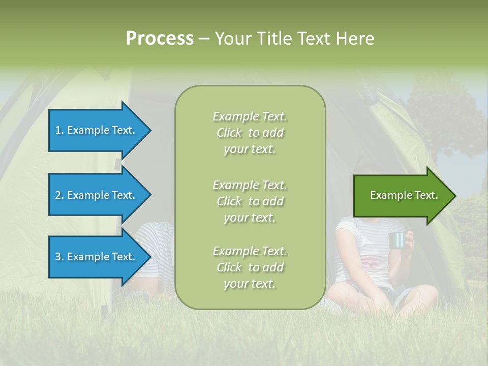 A Group Of People Sitting Inside Of A Green Tent PowerPoint Template