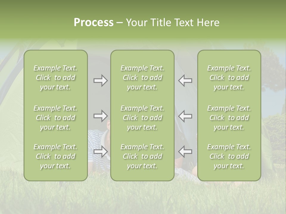 A Group Of People Sitting Inside Of A Green Tent PowerPoint Template
