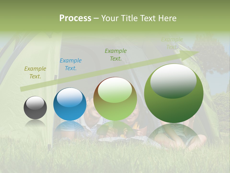 A Group Of People Sitting Inside Of A Green Tent PowerPoint Template