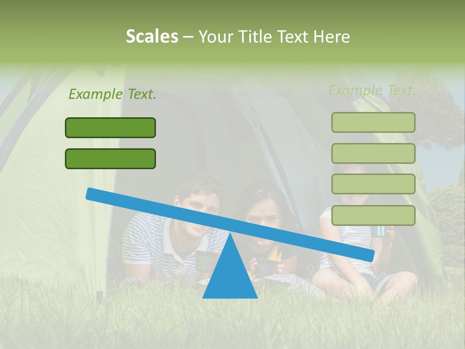 A Group Of People Sitting Inside Of A Green Tent PowerPoint Template