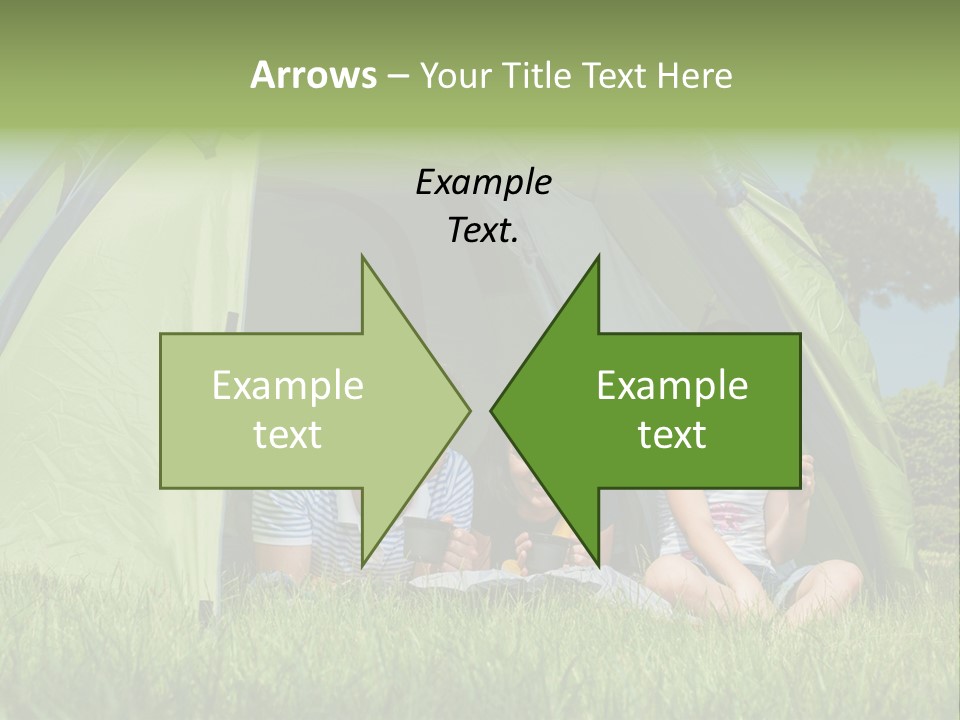 A Group Of People Sitting Inside Of A Green Tent PowerPoint Template