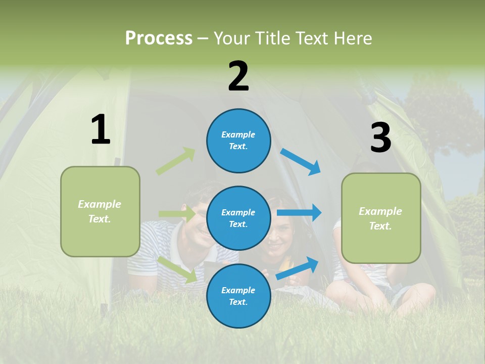 A Group Of People Sitting Inside Of A Green Tent PowerPoint Template