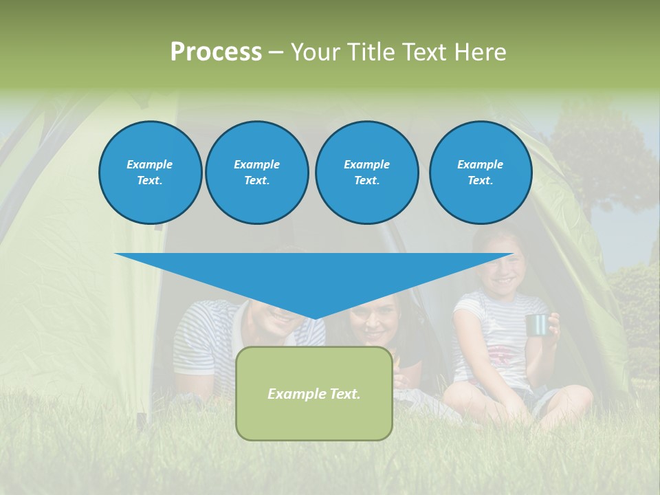 A Group Of People Sitting Inside Of A Green Tent PowerPoint Template