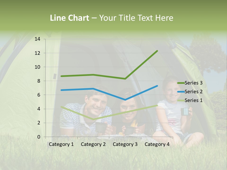 A Group Of People Sitting Inside Of A Green Tent PowerPoint Template