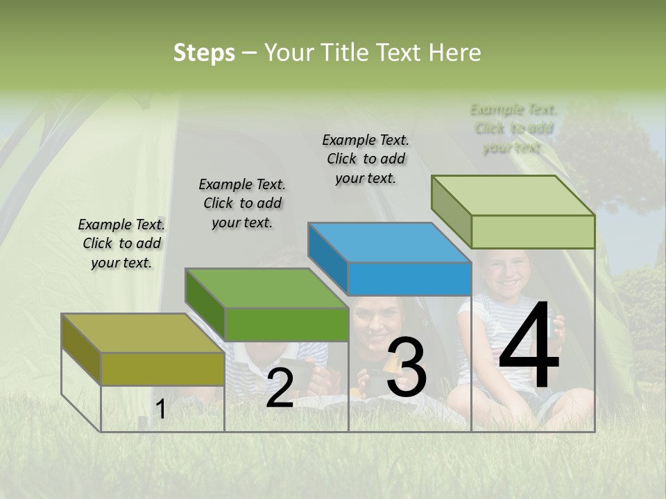 A Group Of People Sitting Inside Of A Green Tent PowerPoint Template