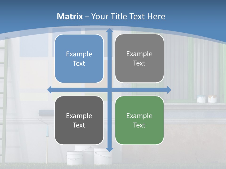 A Room With Green Shutters And A Ladder PowerPoint Template