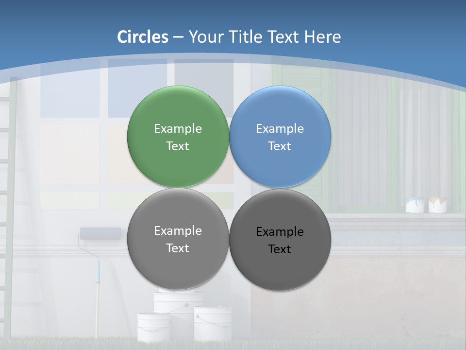 A Room With Green Shutters And A Ladder PowerPoint Template