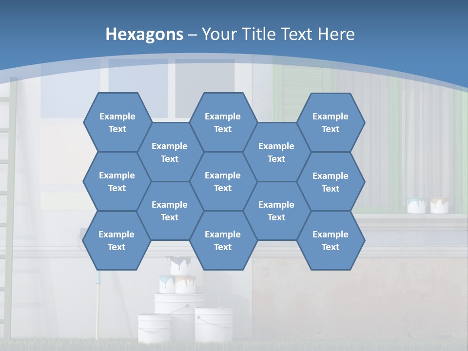 A Room With Green Shutters And A Ladder PowerPoint Template