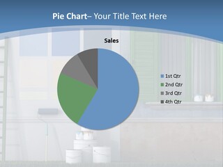 A Room With Green Shutters And A Ladder PowerPoint Template