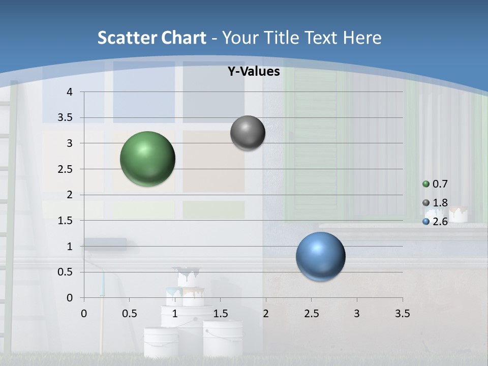 A Room With Green Shutters And A Ladder PowerPoint Template