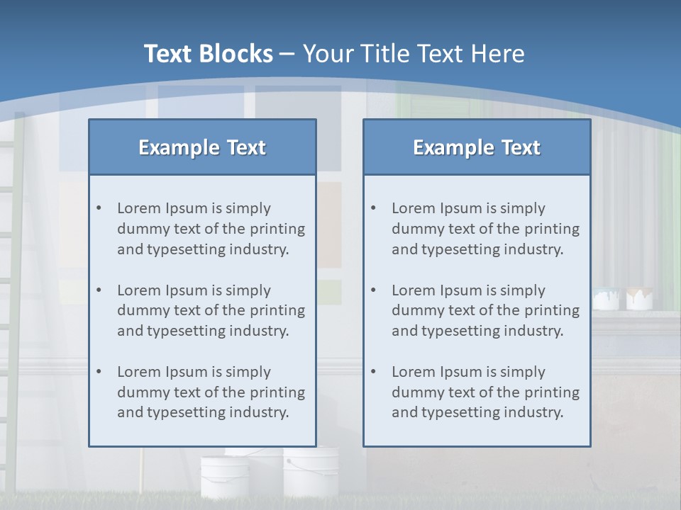 A Room With Green Shutters And A Ladder PowerPoint Template
