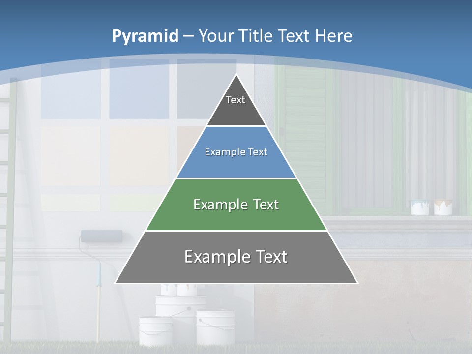 A Room With Green Shutters And A Ladder PowerPoint Template