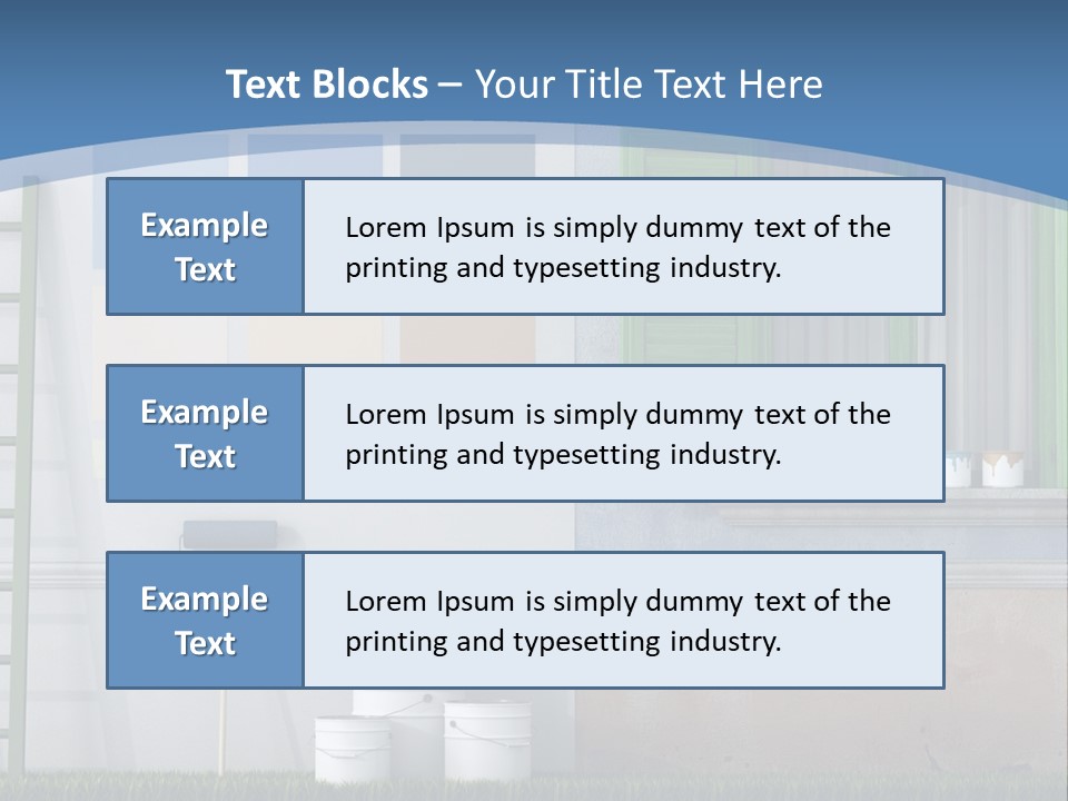 A Room With Green Shutters And A Ladder PowerPoint Template