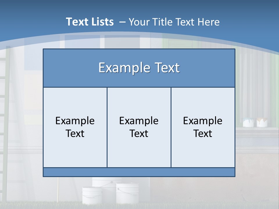 A Room With Green Shutters And A Ladder PowerPoint Template