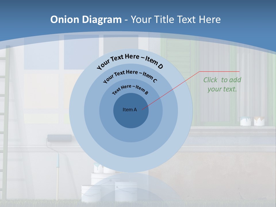 A Room With Green Shutters And A Ladder PowerPoint Template