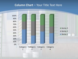 A Room With Green Shutters And A Ladder PowerPoint Template