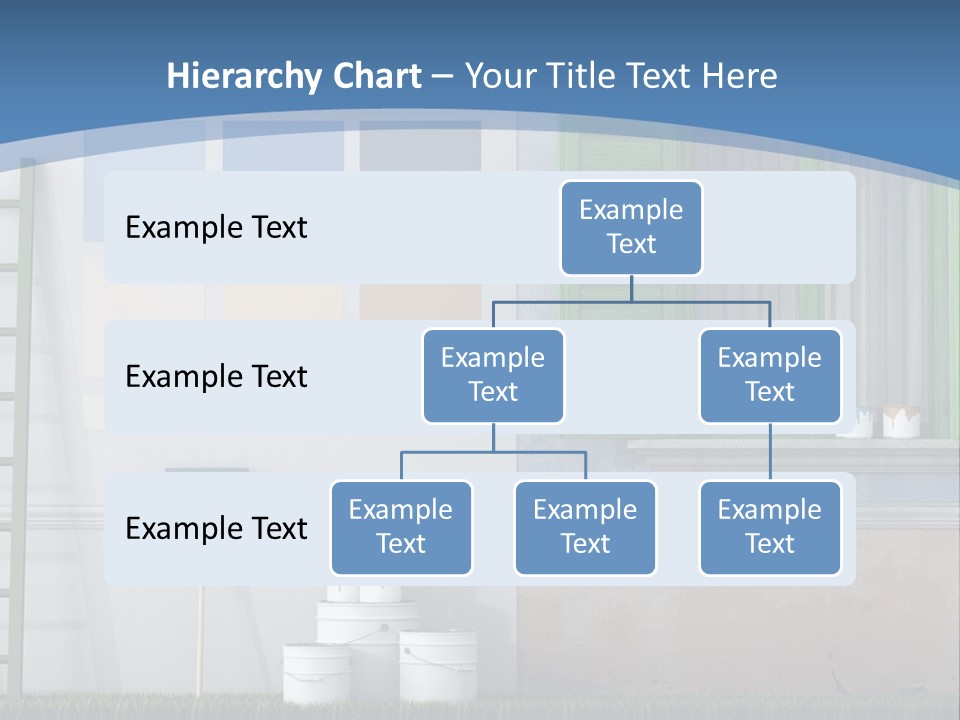 A Room With Green Shutters And A Ladder PowerPoint Template