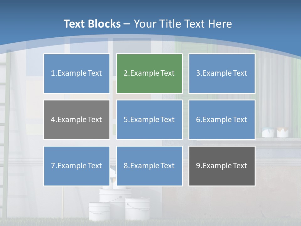 A Room With Green Shutters And A Ladder PowerPoint Template