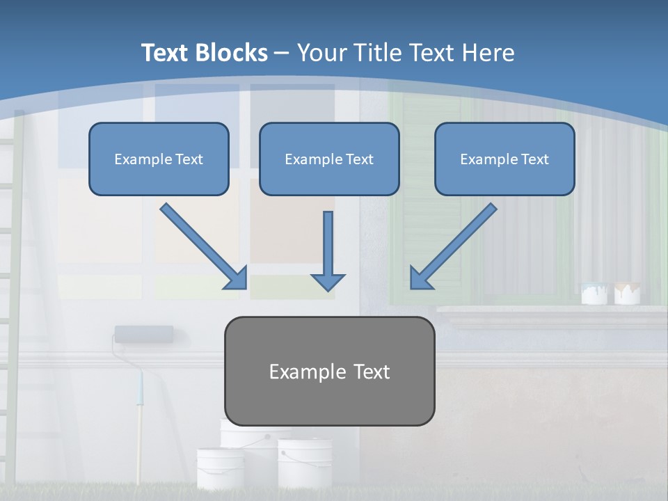 A Room With Green Shutters And A Ladder PowerPoint Template