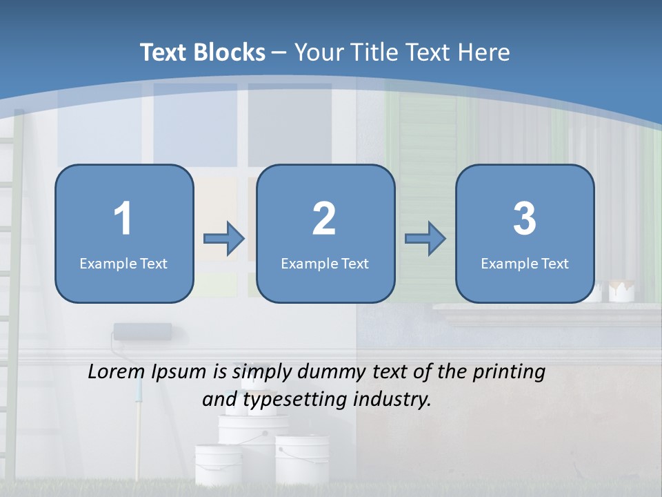 A Room With Green Shutters And A Ladder PowerPoint Template