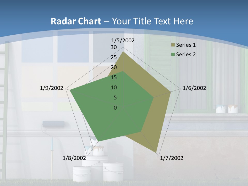 A Room With Green Shutters And A Ladder PowerPoint Template