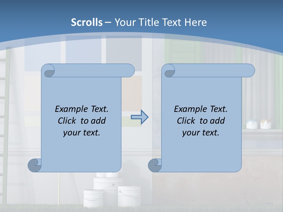 A Room With Green Shutters And A Ladder PowerPoint Template