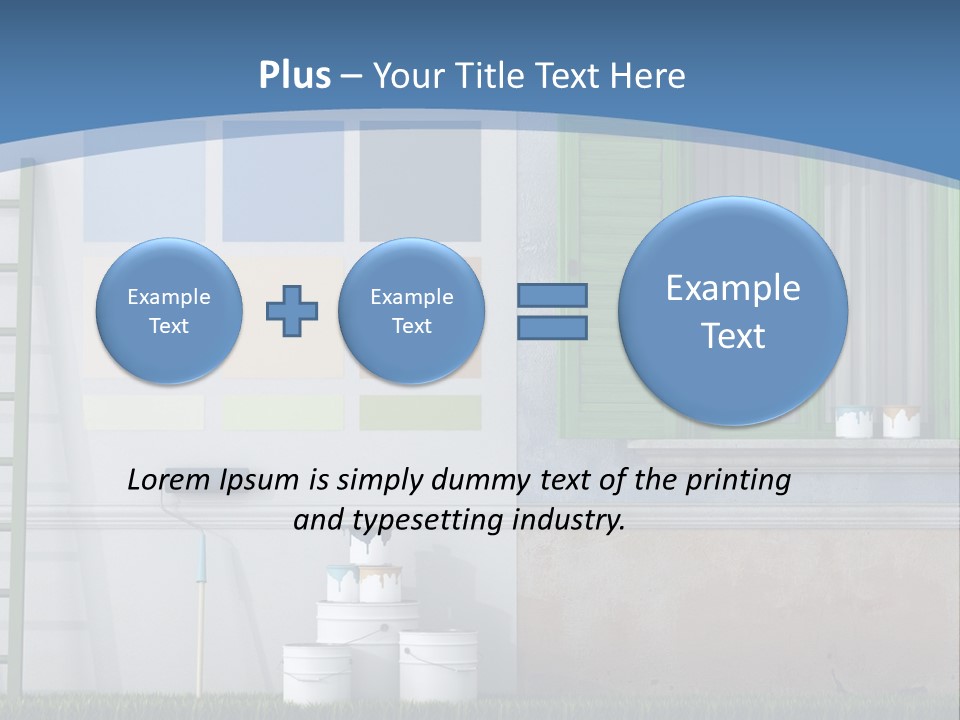 A Room With Green Shutters And A Ladder PowerPoint Template