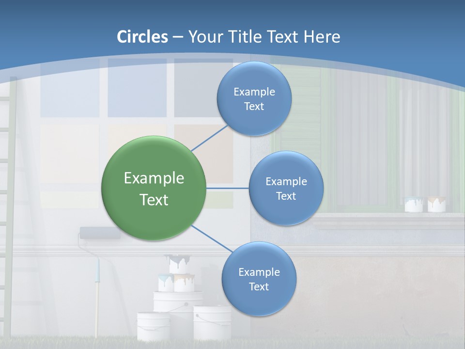 A Room With Green Shutters And A Ladder PowerPoint Template
