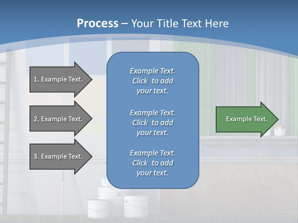 A Room With Green Shutters And A Ladder PowerPoint Template