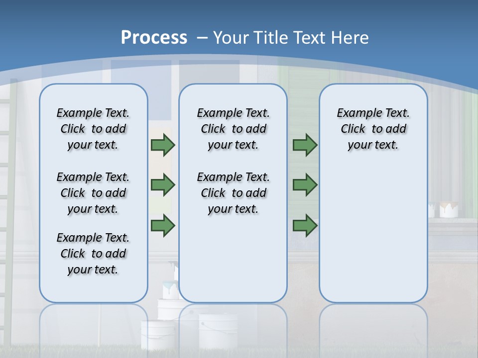 A Room With Green Shutters And A Ladder PowerPoint Template