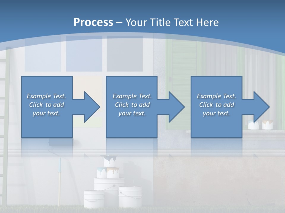 A Room With Green Shutters And A Ladder PowerPoint Template