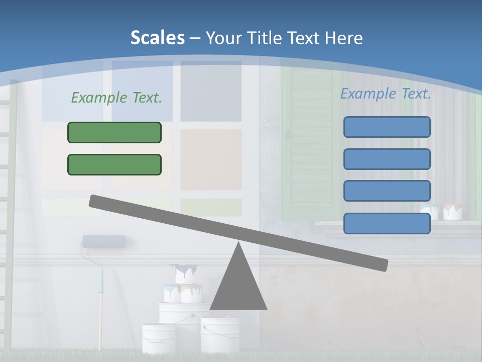 A Room With Green Shutters And A Ladder PowerPoint Template