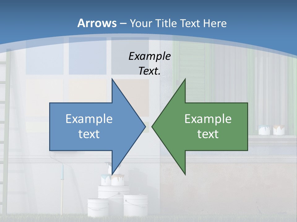 A Room With Green Shutters And A Ladder PowerPoint Template