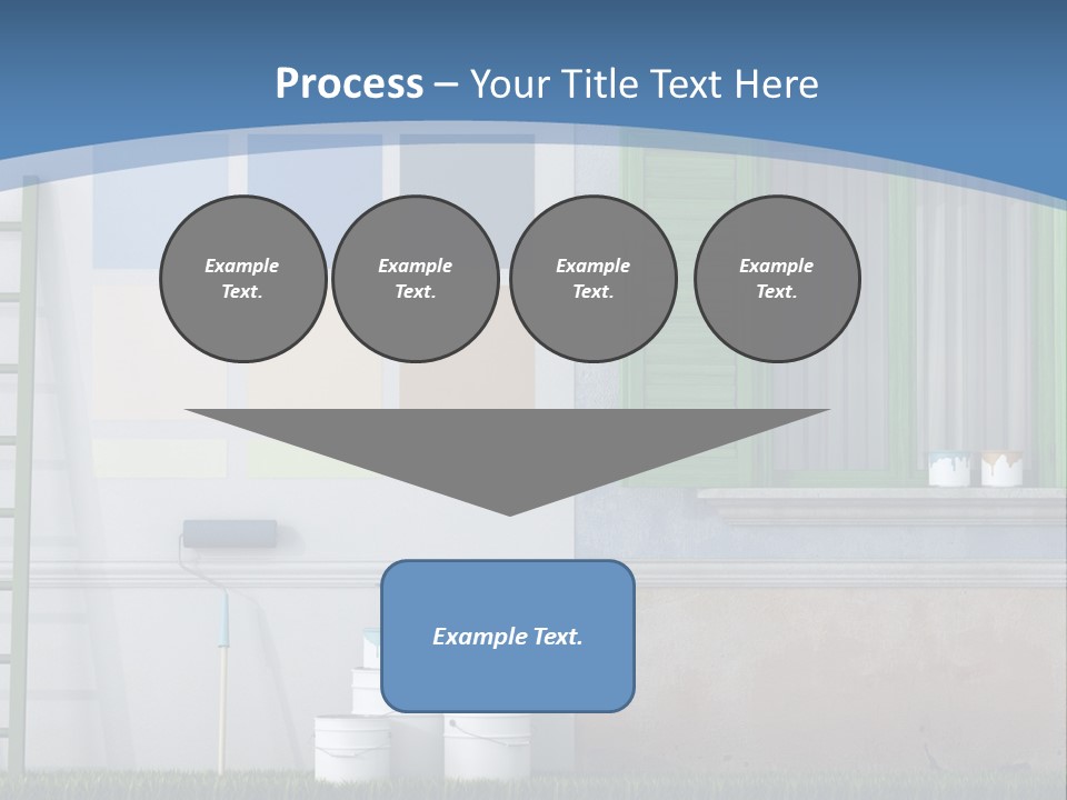 A Room With Green Shutters And A Ladder PowerPoint Template