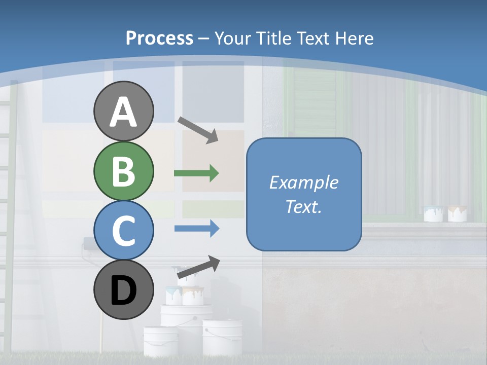 A Room With Green Shutters And A Ladder PowerPoint Template