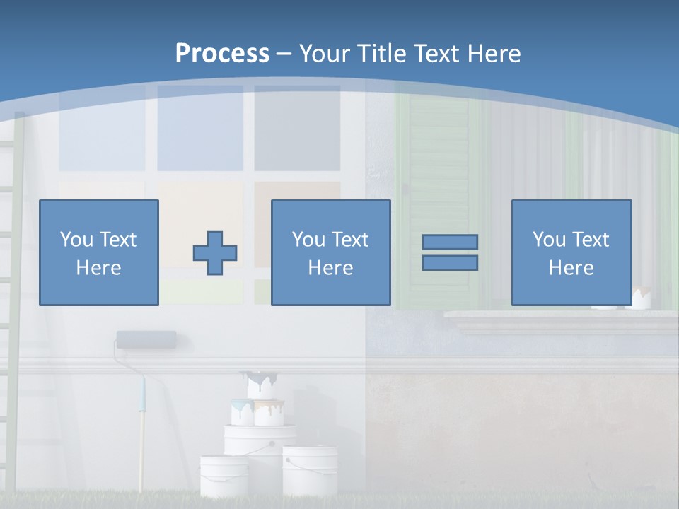 A Room With Green Shutters And A Ladder PowerPoint Template