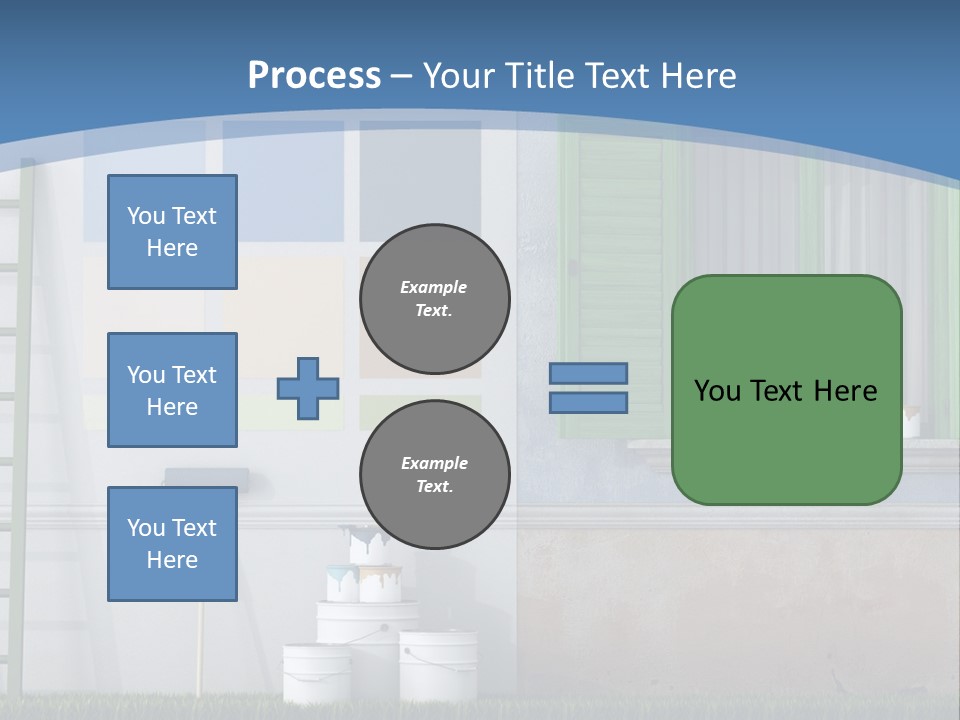 A Room With Green Shutters And A Ladder PowerPoint Template