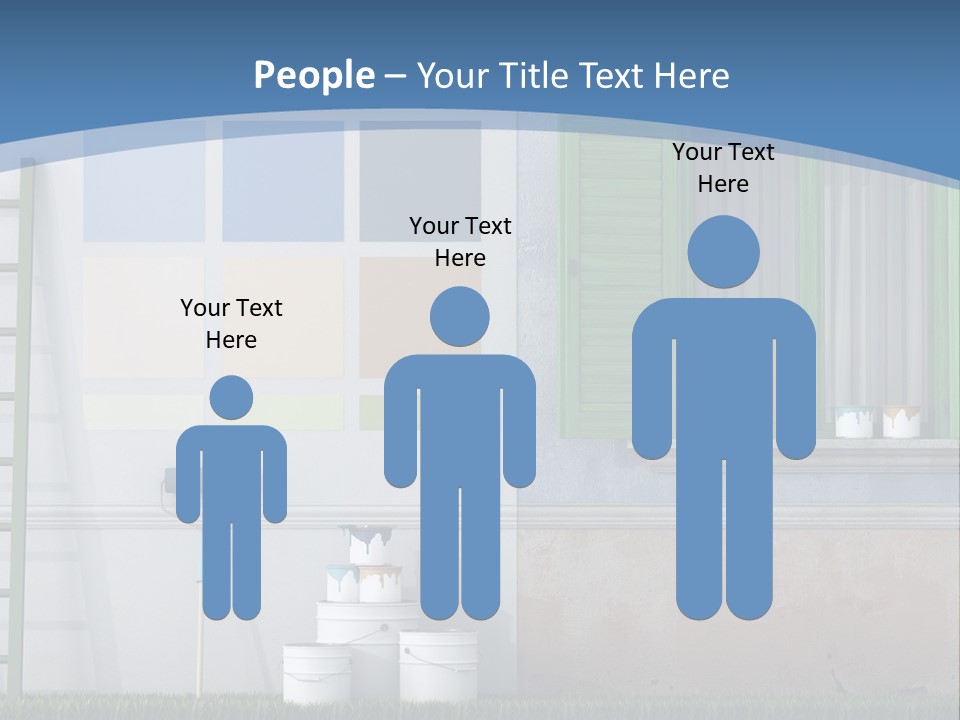 A Room With Green Shutters And A Ladder PowerPoint Template