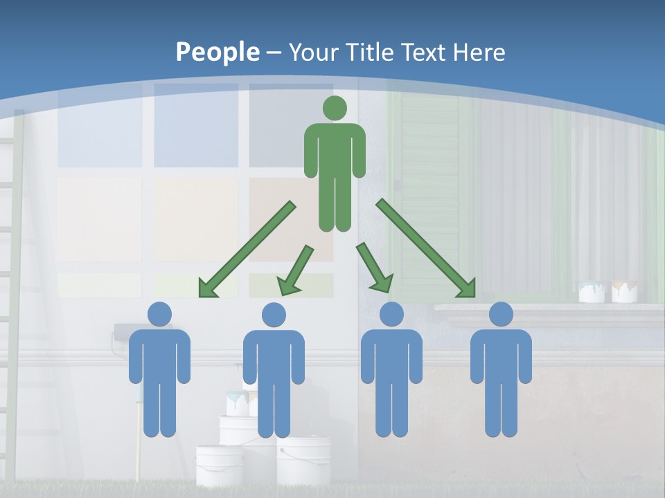 A Room With Green Shutters And A Ladder PowerPoint Template