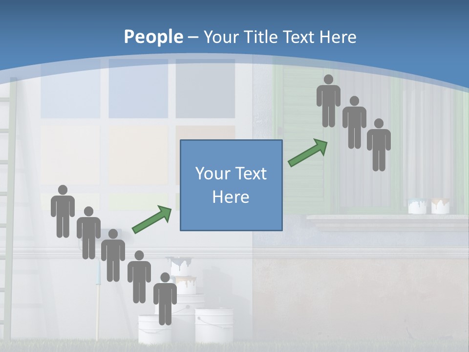 A Room With Green Shutters And A Ladder PowerPoint Template