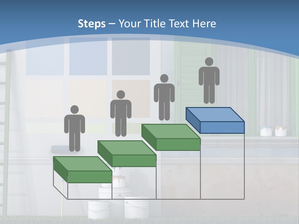 A Room With Green Shutters And A Ladder PowerPoint Template