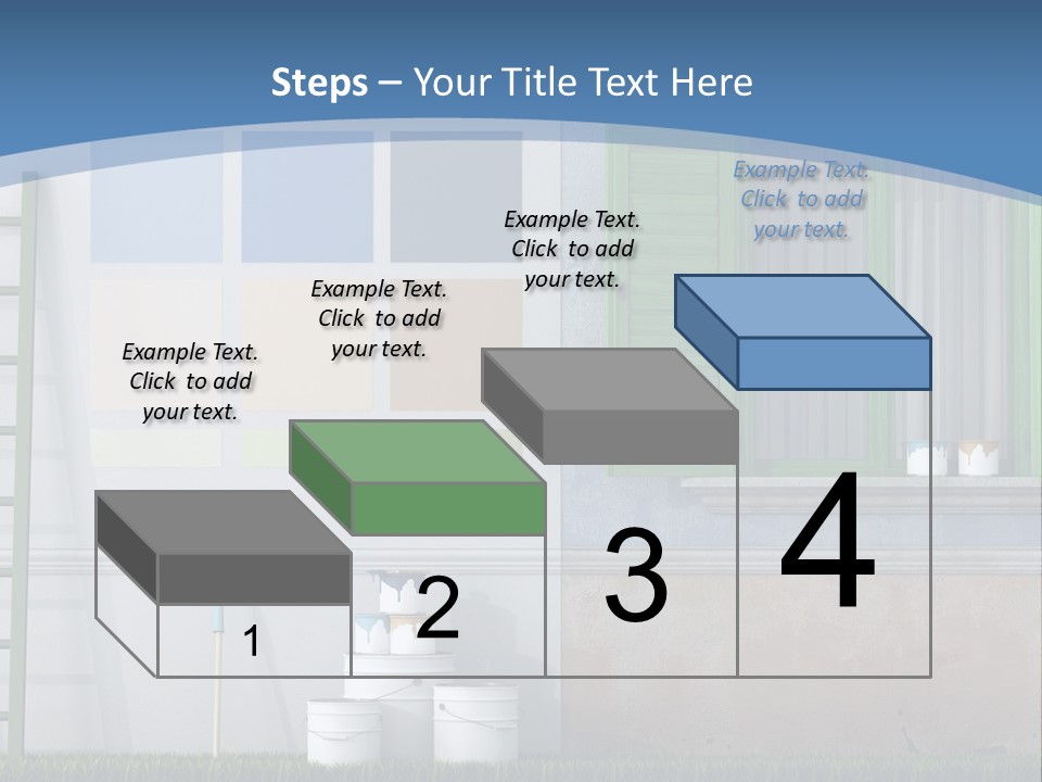 A Room With Green Shutters And A Ladder PowerPoint Template