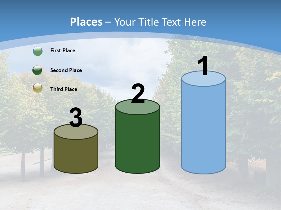A Road Lined With Trees With A Sky Background PowerPoint Template