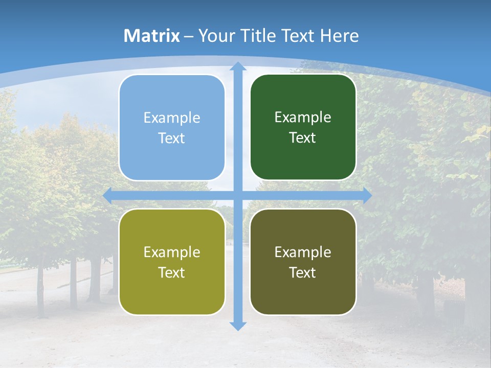 A Road Lined With Trees With A Sky Background PowerPoint Template
