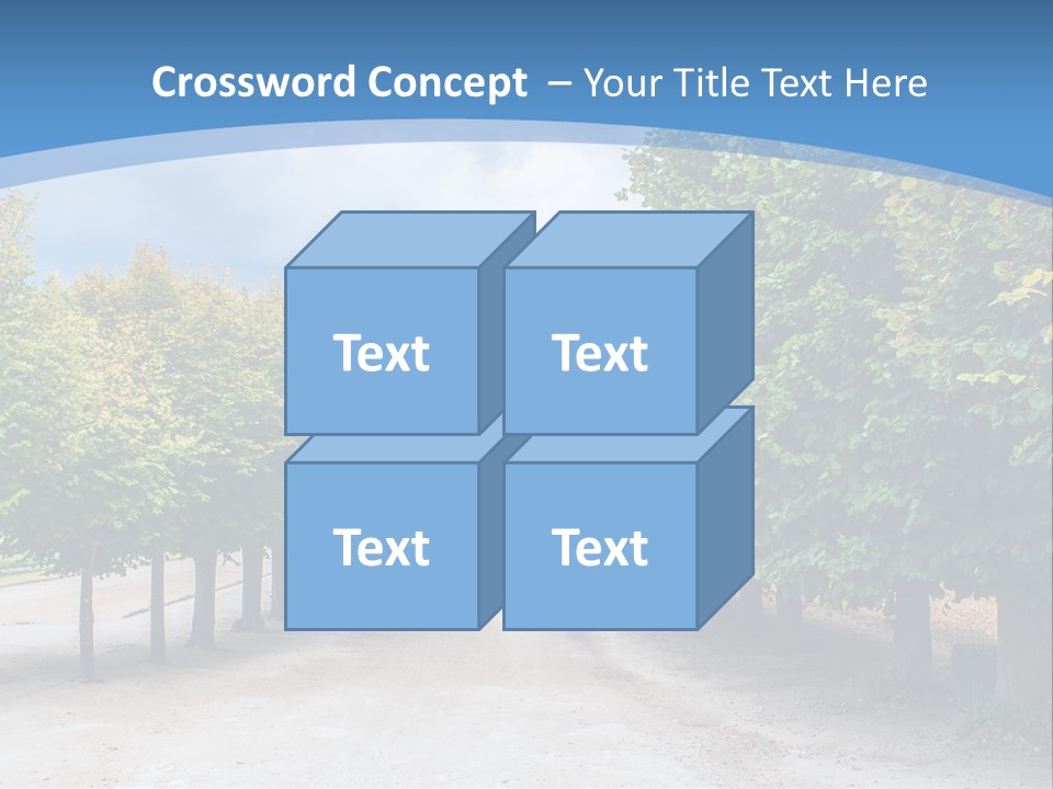 A Road Lined With Trees With A Sky Background PowerPoint Template