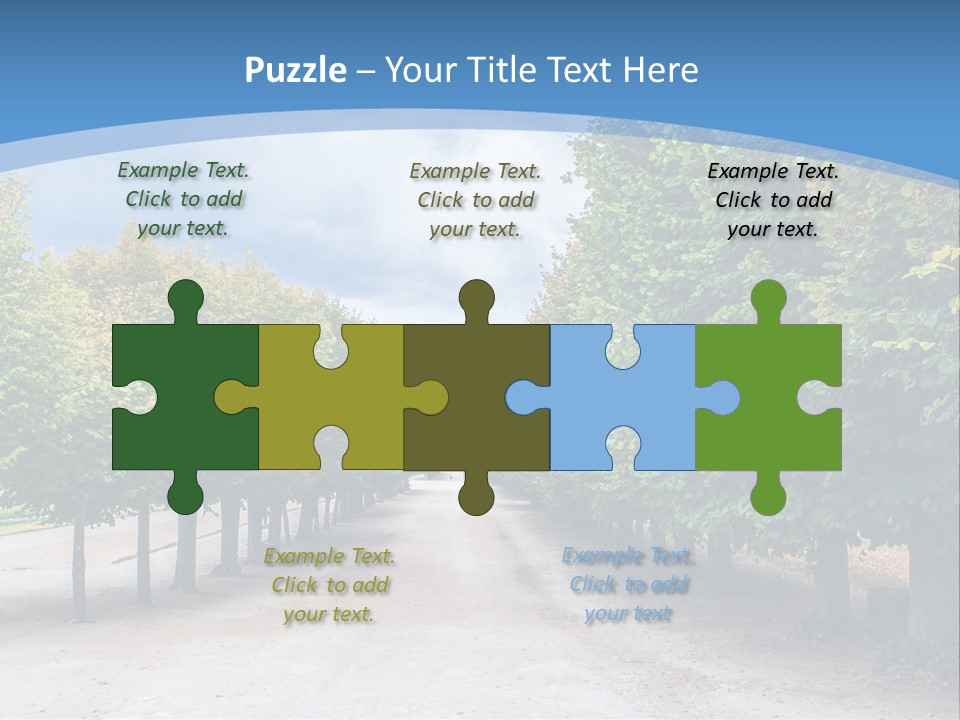 A Road Lined With Trees With A Sky Background PowerPoint Template