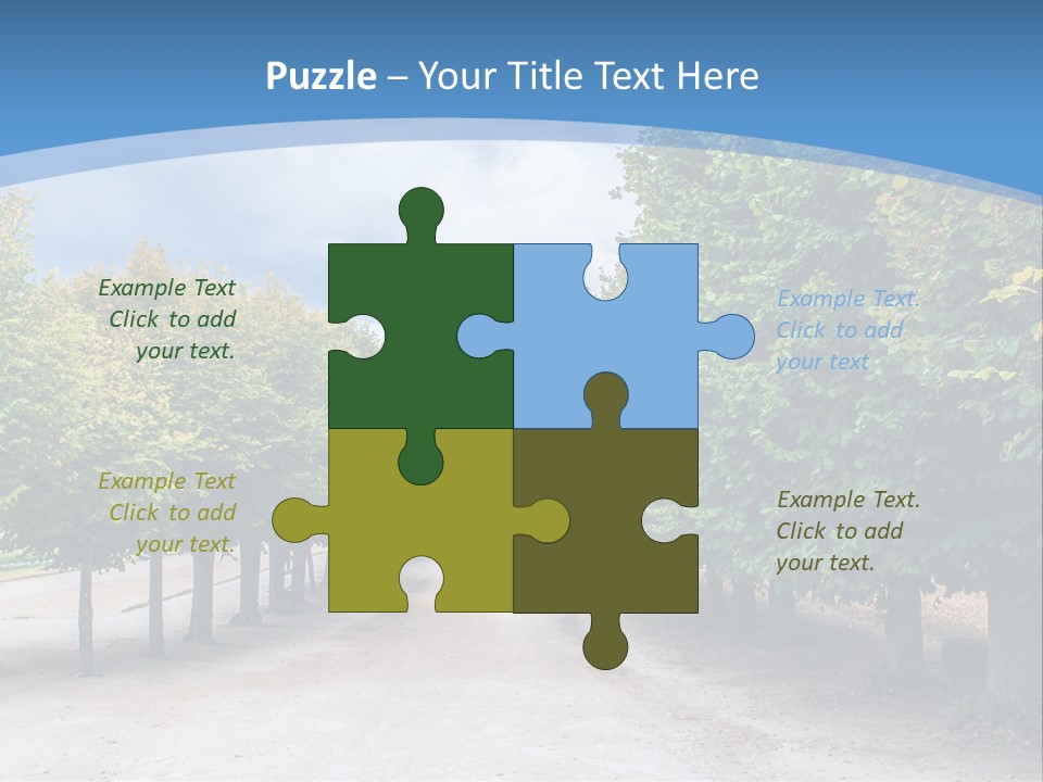 A Road Lined With Trees With A Sky Background PowerPoint Template
