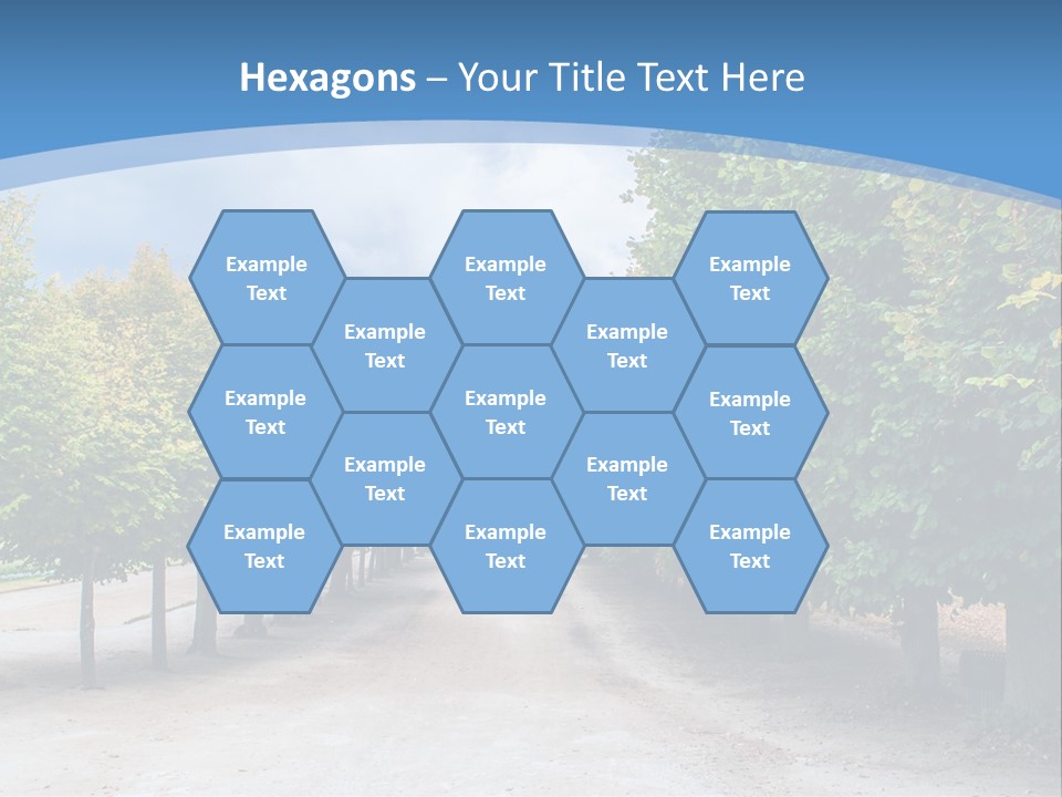A Road Lined With Trees With A Sky Background PowerPoint Template